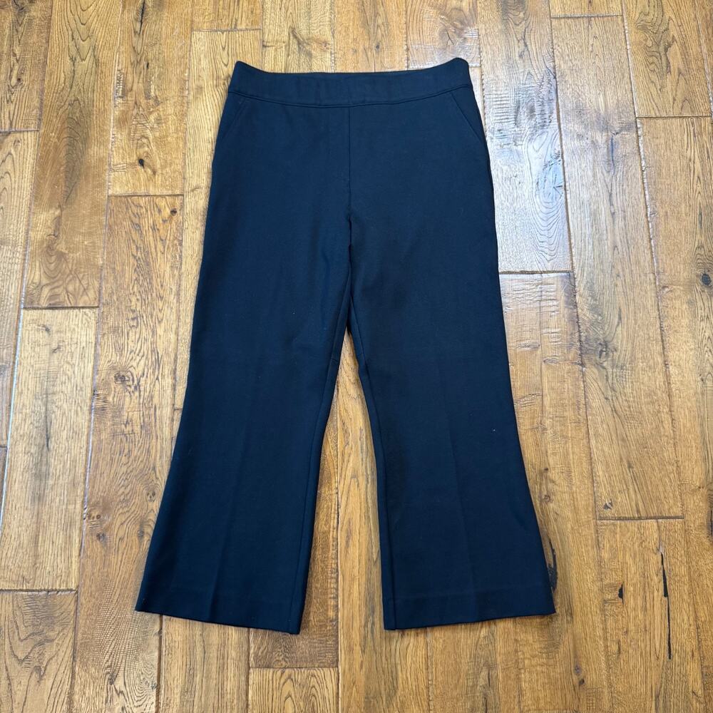 Spanx Perfect Fit Black Ponte Kick Flare High Rise Pull On Ankle Pants Size L